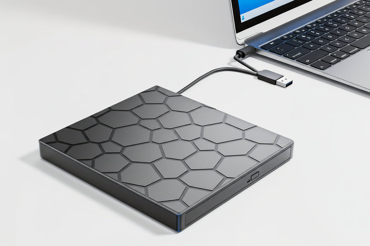 External CD/DVD Drive - Portable USB Optical Drive for Laptops & Desktop Computers