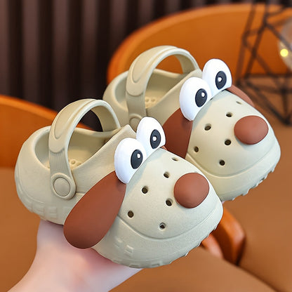 Kids Cartoon Puppy Slippers – Breathable Lightweight EVA Slip-On Shoes with Non-Slip Design for Beach, Pool, Travel, and All-Season Comfort