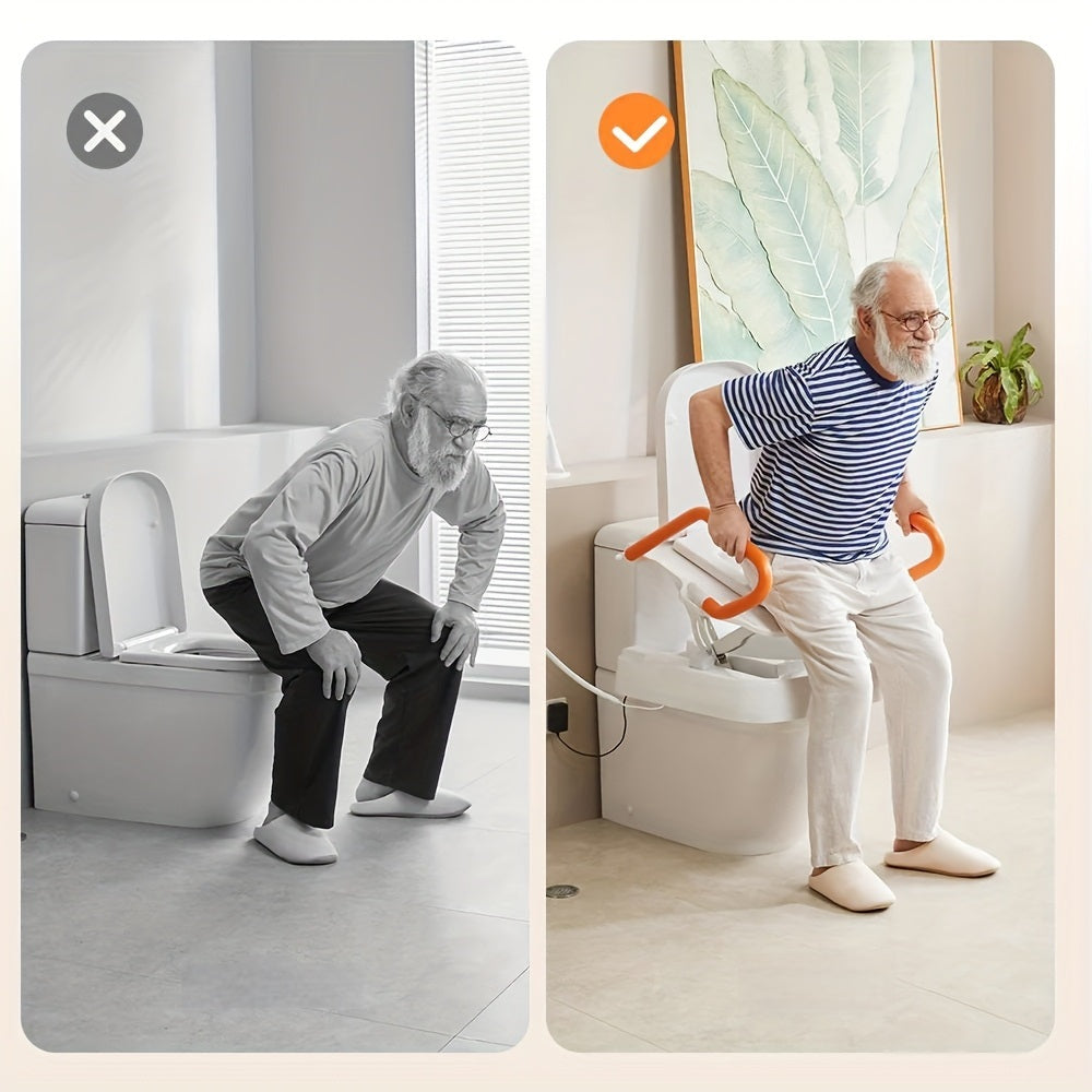 Electric Toilet Seat Lift – Powered Raised Toilet Seat Riser with Handles for Elderly and Disabled, Durable Support up to 330lbs
