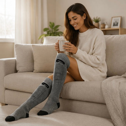Electric Heated Socks - Rechargeable Thermal Foot Warmers with Adjustable Heating Modes for Winter Outdoor Activities