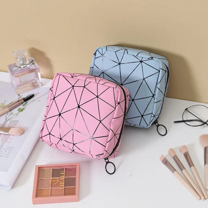 PU Leather Waterproof Organizer Pouch – Monthly Sanitary Napkin & Jewelry Storage Bag, Compact & Stylish for Women on the Go