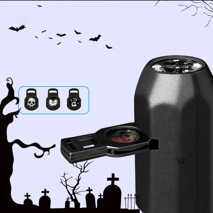 Halloween Skull Projector Light – USB Powered LED Ghost Night Lamp with Rotating Patterns for Creepy Dark Room Ambience Decor