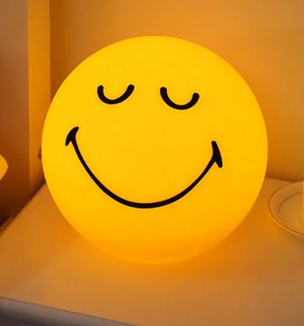 Smiling Sphere Night Light – Dimmable Rechargeable Lamp for Home Mood Lighting and Bedroom Decor