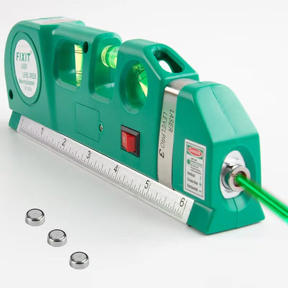 Multi-Purpose Laser Level Tool Kit – Easy Cross Line Laser with 8-Foot Tape Measure for Home Projects