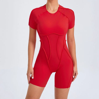 Women Workout Jumpsuit – Long Sleeve Fitness Overalls for Yoga, Gym Training and Active Sportswear Style