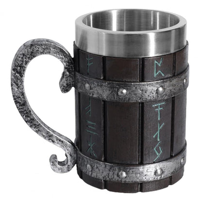 Resin Viking Beer Mug – 550ml Medieval Black Barrel Cup for Beer Lovers, Pubs, Bars & Unique Groomsmen Gifts