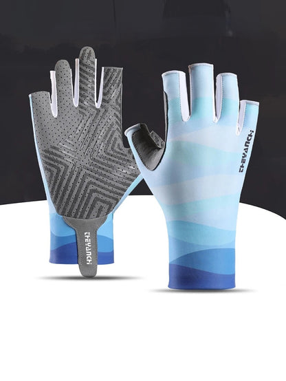 Anti-Slip UV Protection Ice Silk Fingerless Gloves - Cycling and Fishing Gloves for Summer Outdoor Sports Comfort Wear