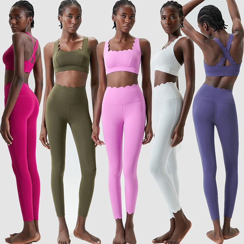 Women’s Solid Color Gym Yoga Set – Breathable Two-Piece Yoga Suit with Stretch Slim Fit Design for Ultimate Comfort and Flexibility