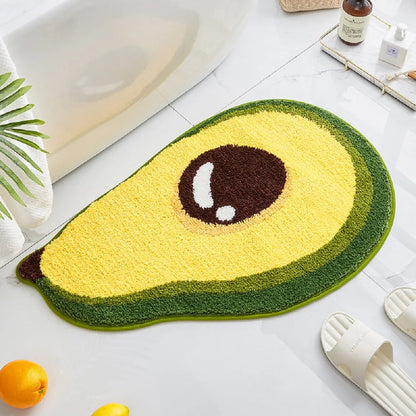 Passion Fruit Shaped Rug - Non-Slip Cartoon Bath Mat for Bathrooms, Kitchens, Bedrooms and Fun Home Decor