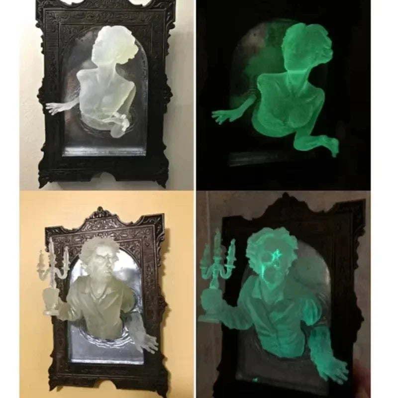 Gothic Devil Hand Wall Decor - Resin Spooky Sculpture Frame with Luminous Effect, Halloween Home Decoration Prop