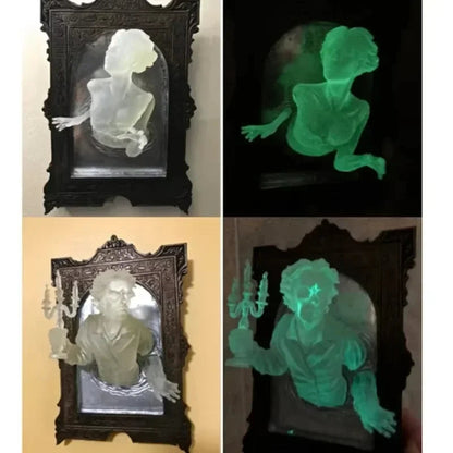 Gothic Devil Hand Wall Decor - Resin Spooky Sculpture Frame with Luminous Effect, Halloween Home Decoration Prop