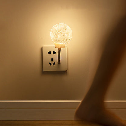 USB Moon Shaped Night Light – Plug-in, Energy-Saving, Voice-Controlled with 3 Lighting Modes Lamp