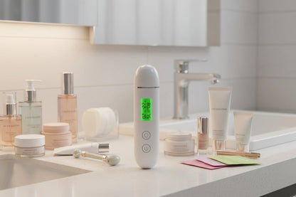 Portable Rechargeable Skin Analyzer – LCD Digital Moisture Oil Tester with Fluorescent Detection for Face Care
