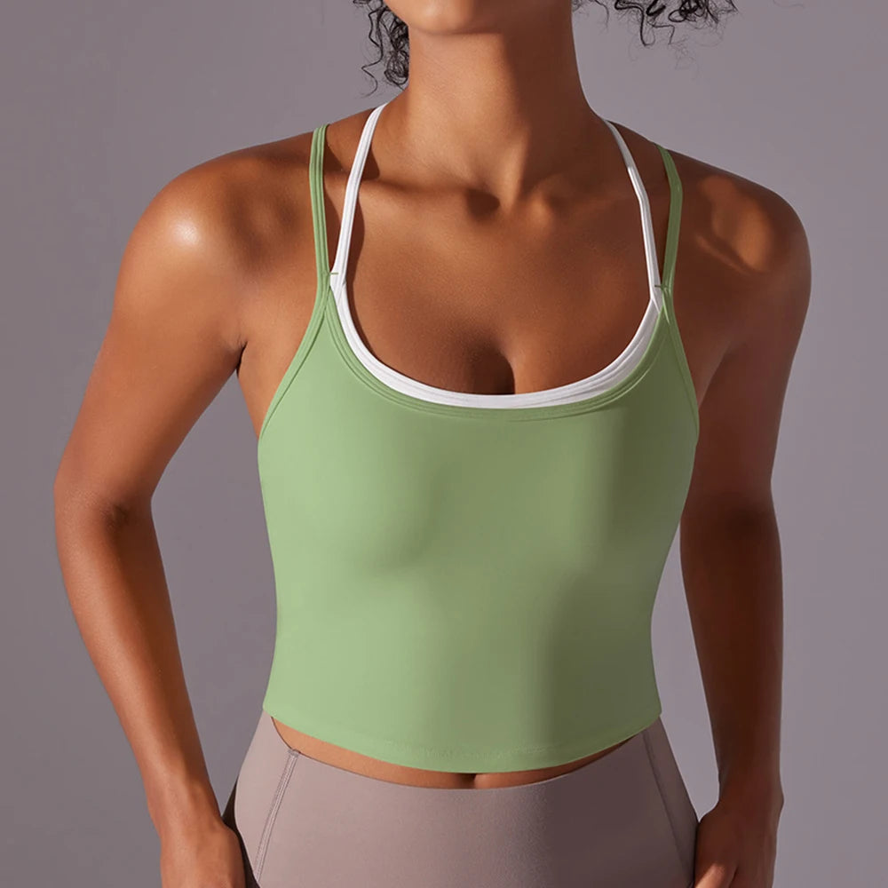 Women Backless Yoga Sports Bra – Push-Up Fitness Top for Gym, Running and Workout Training Wear