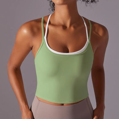 Women Backless Yoga Sports Bra – Push-Up Fitness Top for Gym, Running and Workout Training Wear