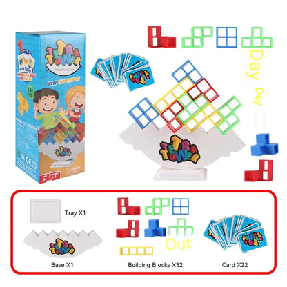 Balance Stacking Block Game – Family Game Night Challenge, Fun Party Toy for Kids, Adults, and Friends, Perfect Holiday Gift