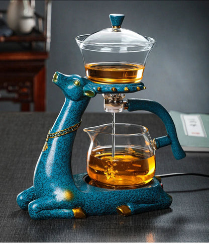 Automatic Glass Kung Fu Teapot - Premium High-End Tea Brewing Pot for Tea Enthusiasts with Elegant Pouring and Modern Design
