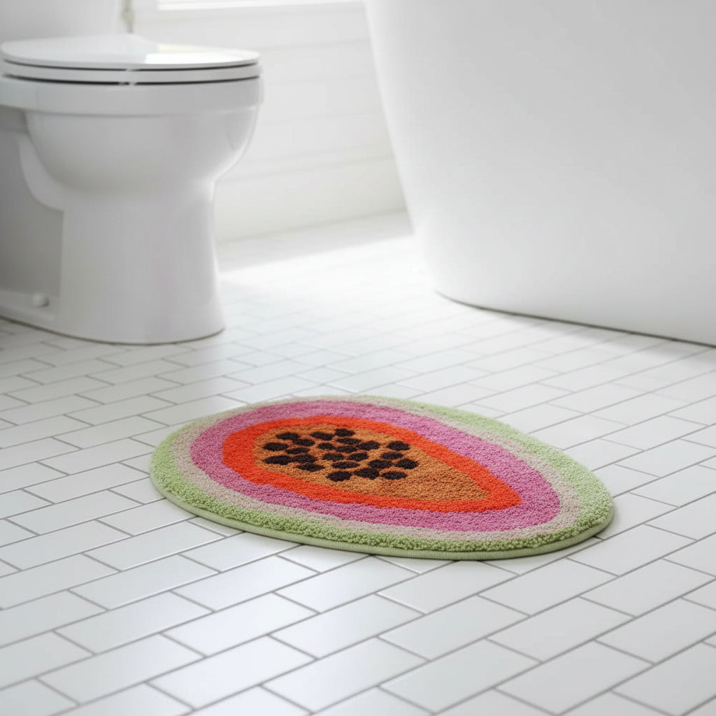 Passion Fruit Shaped Rug - Non-Slip Cartoon Bath Mat for Bathrooms, Kitchens, Bedrooms and Fun Home Decor