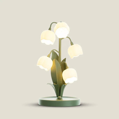 Vintage Floral Lily Table Lamp – Elegant Bedroom & Living Room Nightstand Light