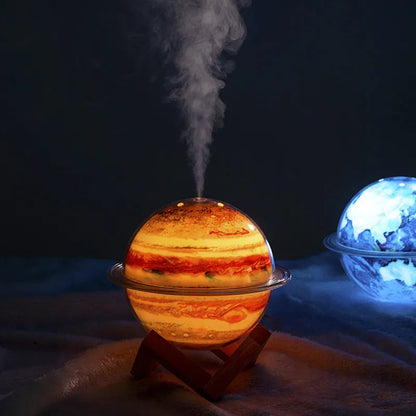 Galaxy Humidifier with Colorful Lights – USB Air Humidifier with Large Spray Output, Night Light Function, and Relaxing Atmosphere for Bedrooms, Homes, and Office Use