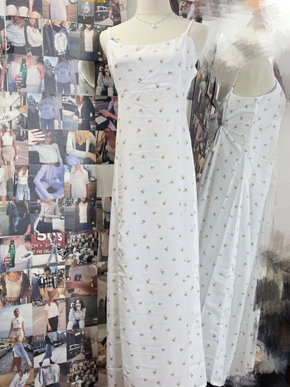 Slim Fit Strapless Sheath Floral Midi Dress – Sweet Y2K Vintage Bodycon for Romantic Summer & Spring Styling