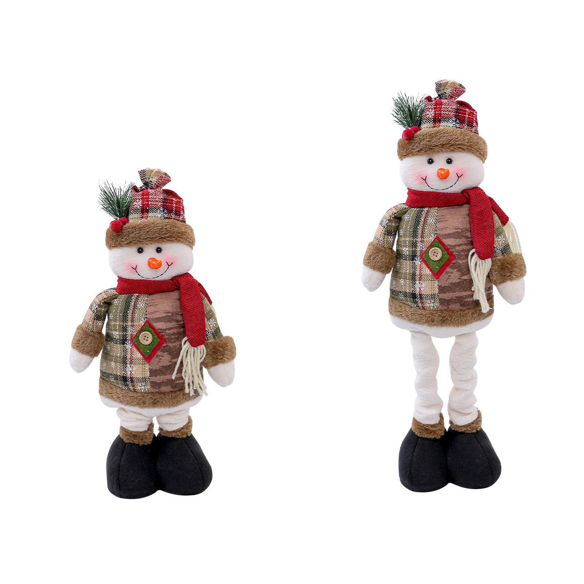 Retractable Christmas Plush Doll – Santa, Snowman & Elk Extendable Ornaments for Kids’ Gifts & Home Tree Décor