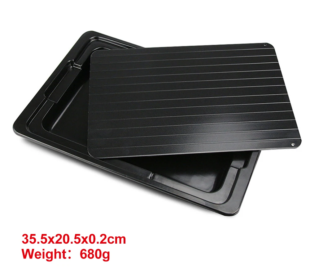 Aluminum Defrosting Tray – Quick Thawing Plate with Drip Pan for Frozen Meat and Food in Large Size
