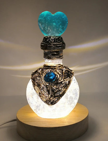 Magic Moon Potion Bottle Decoration – Creative Mermaid Aura Fantasy Vial Ornament for Home Office Desktop Display and Collectible Décor