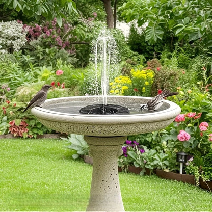 Solar Bird Bath Fountain – Automatic Energy-Efficient Design with 6 Spray Nozzles, Eco-Friendly Blue Outdoor Garden Decor