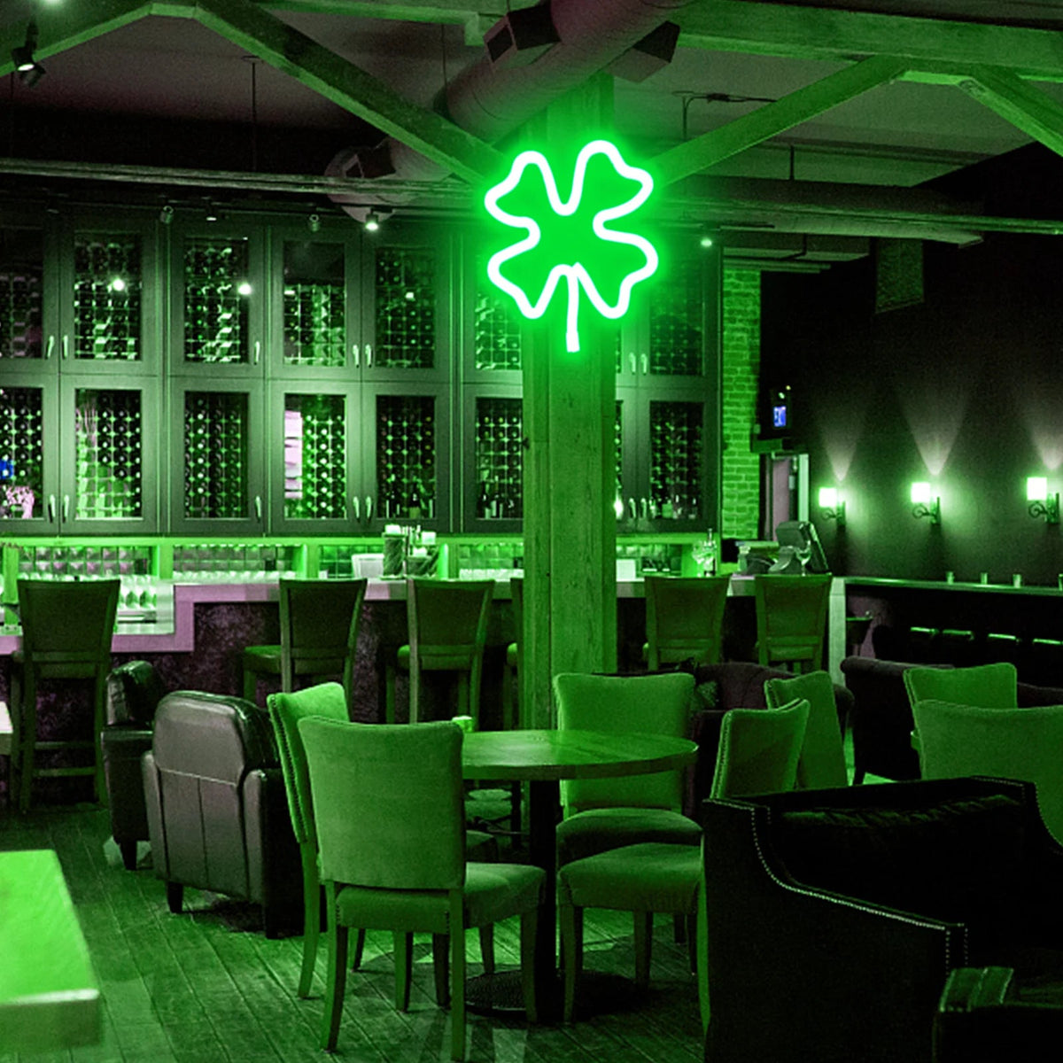 St. Patrick’s Day Green Neon Sign – USB/Battery Wall Light Clover Decor for Holiday Gifting, Parties, Offices & Bedrooms