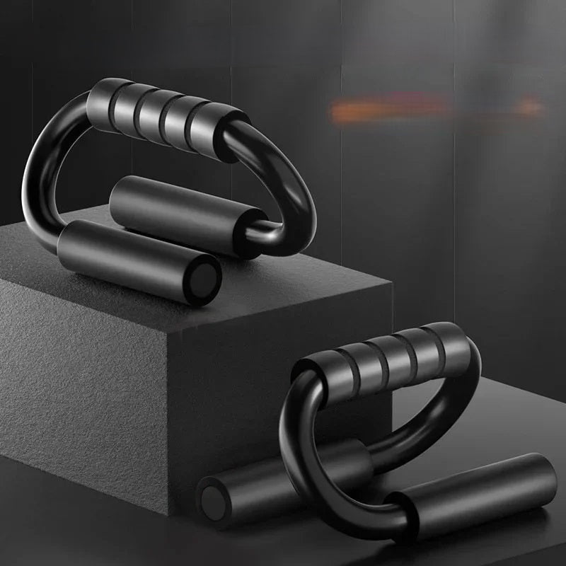 S-Shape Push-Up Handles – Aluminum Alloy No-Slip Push Up Stand for Chest, Arm and Home Fitness Training