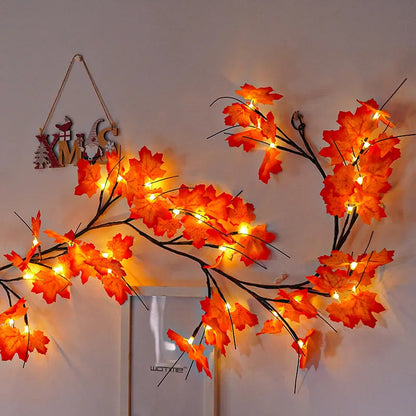 LED Maple Vine Light – Tree Branch Rattan Wall Decor for Christmas, Bedrooms & Warm Aesthetic Home Lighting