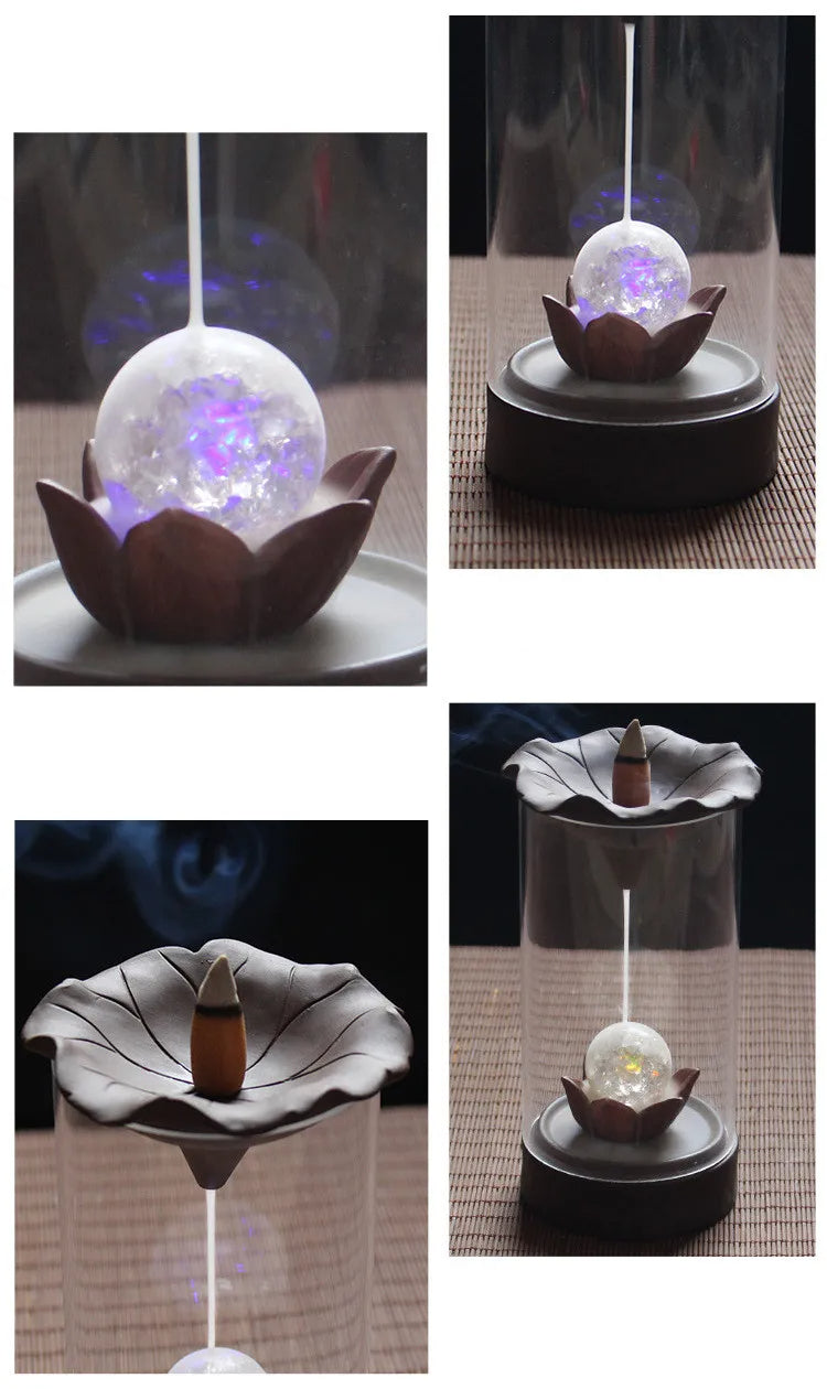 Backflow Incense Burner Ornament - Indoor Windproof Decor for Teahouse or Office Space