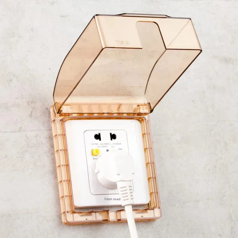 Waterproof Socket Protective Cover – Self-Adhesive Bathroom Switch Splash-Proof Safety Cover for Home Protection