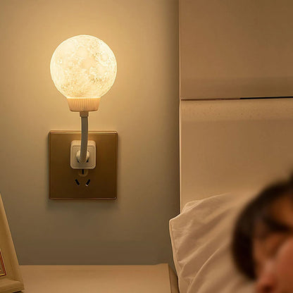 USB Moon Shaped Night Light – Plug-in, Energy-Saving, Voice-Controlled with 3 Lighting Modes Lamp