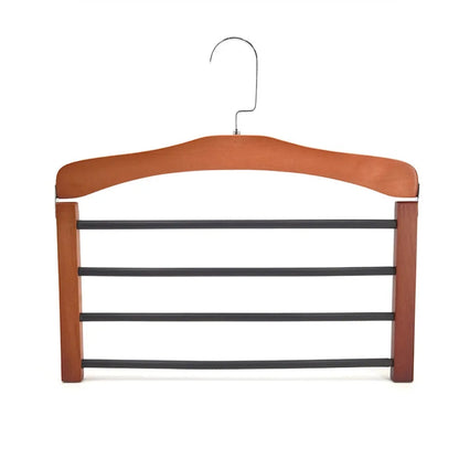 Wooden Multi-Layer Pants Hanger – Rotatable Anti-Slip Closet Organizer for Space-Saving Wardrobe Storage at Home