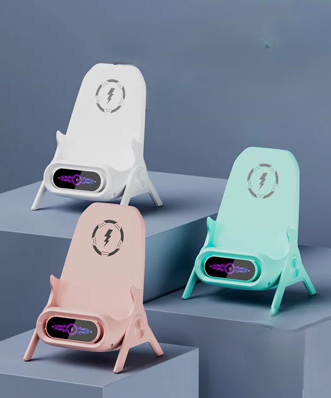 Wireless Charging Chair Holder – 15W Creative Mini Desktop Stand with Fast Charging for iPhone, Xiaomi Phones, and Tablets