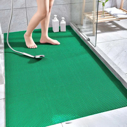PVC Drainage Non-Slip Floor Mat – Commercial Mesh Bathroom and Pool Mat with Big Hollow Drain Design