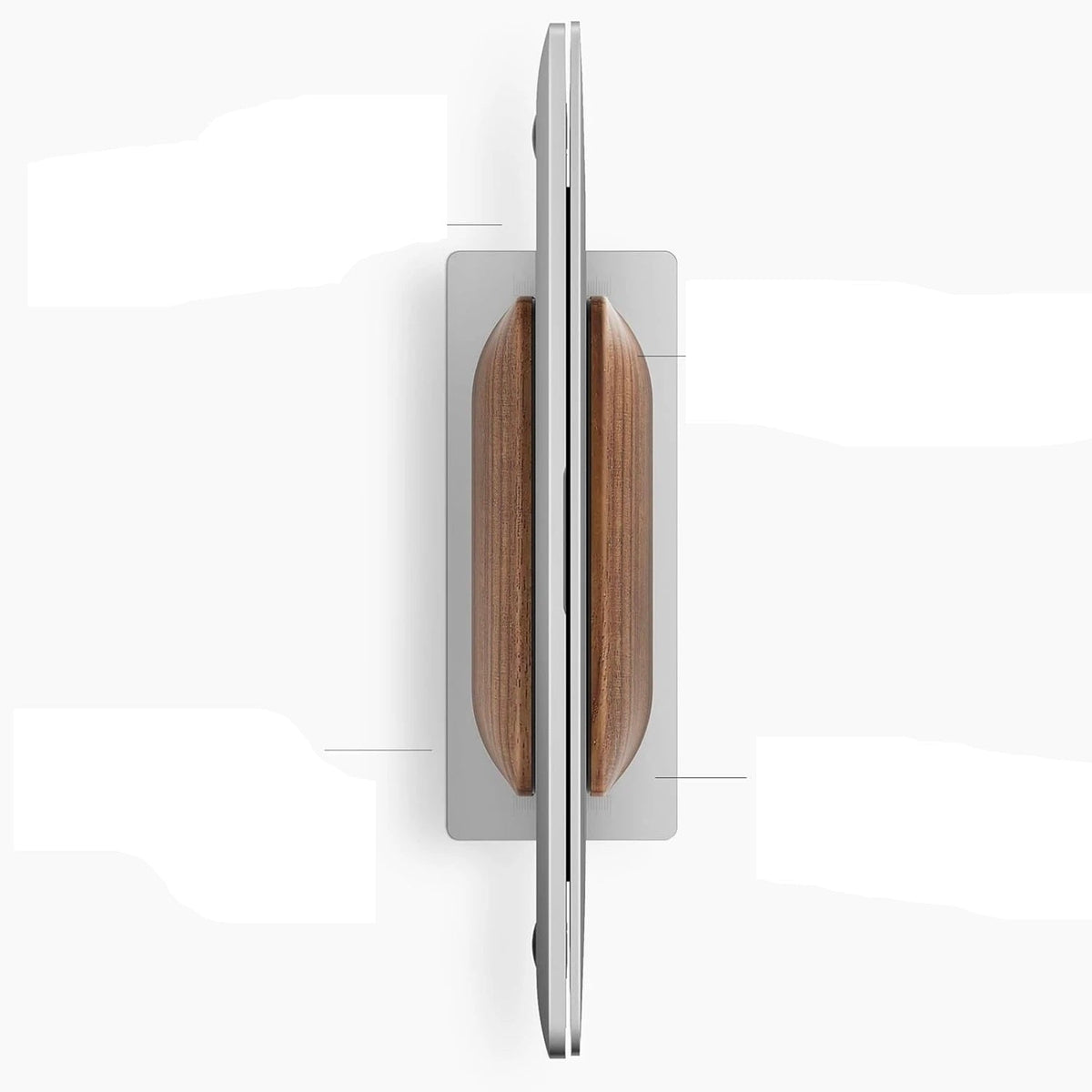 Vertical Laptop Stand – Premium Aluminum & Black Walnut Holder for MacBook, Dell, HP, Samsung & Surface, Elegant Desk Organizer