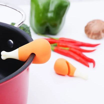 Silicone Anti Spill Pot Lid Holder - Heat Resistant Kitchen Tool for Preventing Overflow and Safe Cooking Convenience