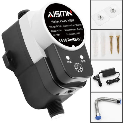 24V Brushless Water Booster Pump – Flow-Sensing Automatic Pressure Pump for Shower, Faucet and Water Heater Lines