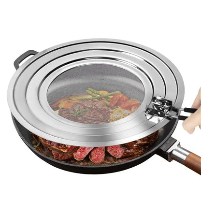 Heat-Resistant Silicone Splatter Screen – Oil Splash Guard with Handle for Clean, Safe, and Mess-Free Cooking
