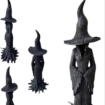 Gothic Halloween Witch Statue – Retro Resin Magician Figurine Collectible Dark Fantasy Ornament for Haunted Festival Home Décor