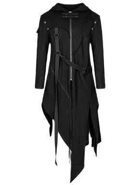 Medieval Steampunk Assassin Pirate Coat – Vintage Gothic Leather Armor Split Jacket Costume for Men Halloween Party and Cosplay Dress-Up