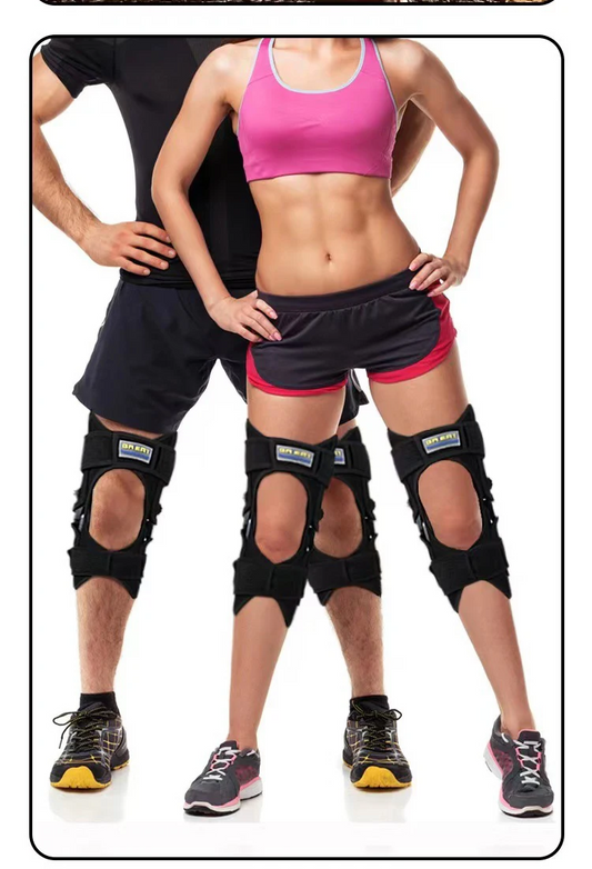 Adjustable Spring Knee Brace Support - Joint Stabilizer with Rebound Power, Pain Relief Protection for Walking and Sports