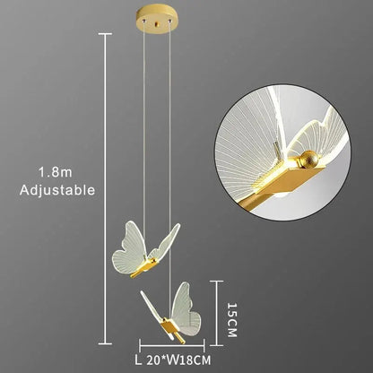 Nordic Butterfly LED Pendant Hanging Lamp – Elegant Hanging Light for Bedroom & Staircase