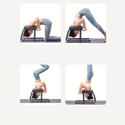 Anti-Slip Yoga Pilates Inversion Stool – 500Lb  Chair, Upright Fitness Aid for Safe Inversion Therapy with Padded Seat and Arm Support