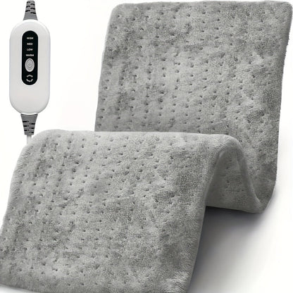 Soft Flannel Electric Heating Pad – 12”x24” Wrap with 4 Heat Settings, Auto Shut-Off, Fast Heating, Machine Washable for Full-Body Relief