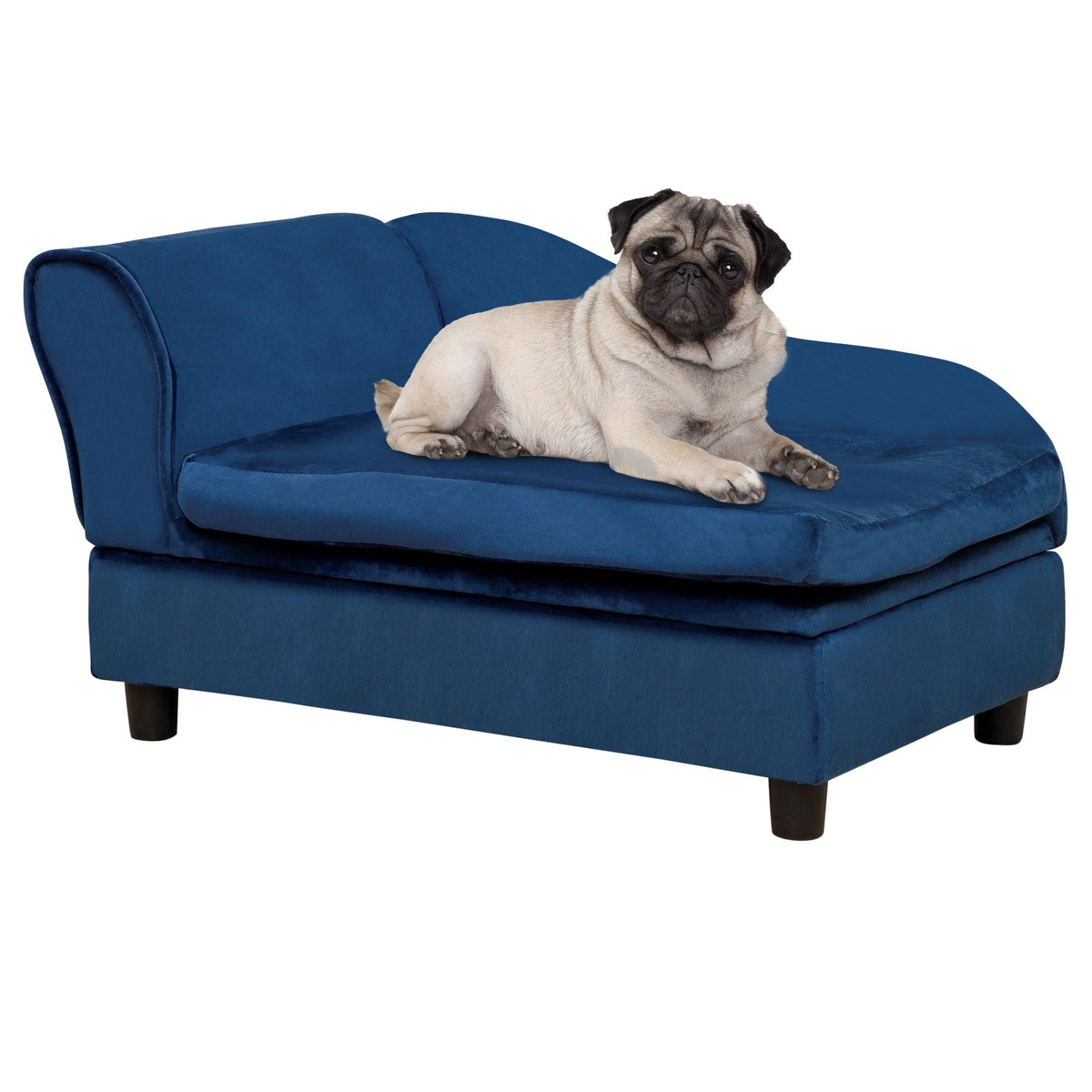 PawHut Luxury Fancy Small Dog Sofa Bed – Soft 2” Foam Pet Couch with Hidden Storage, Modern Furniture for Puppies & Toy Breeds