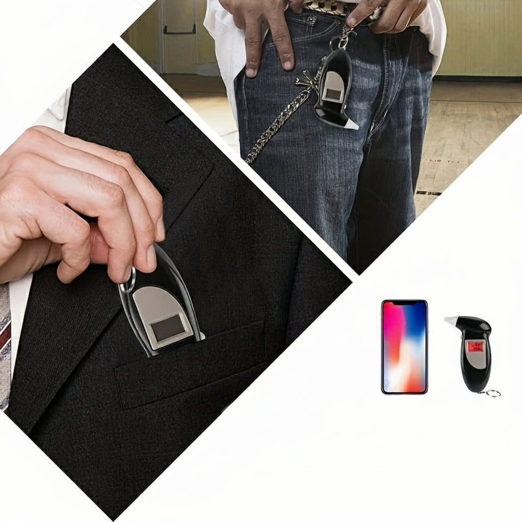 Portable Digital Breathalyzer – Accurate Blood Alcohol Content Tester with LCD Display, Battery-Powered BAC Detector for Home & Personal Testing
